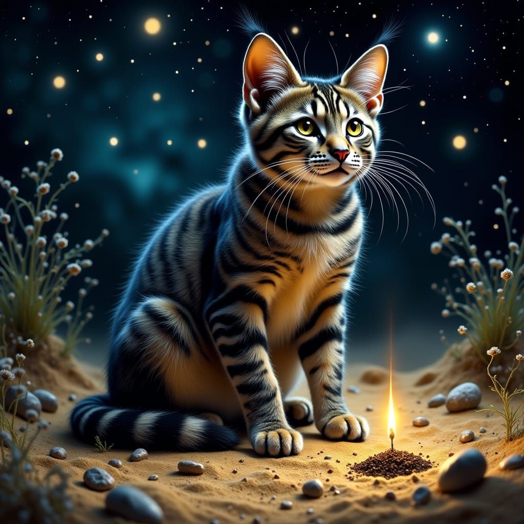 At night prowling sifting sand,
Hiding around on the ground,...