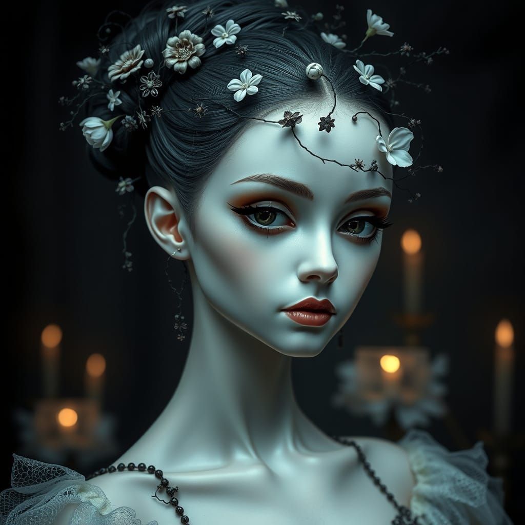 Ethereal Gothic Ballerina in Dark Whimsical Hush