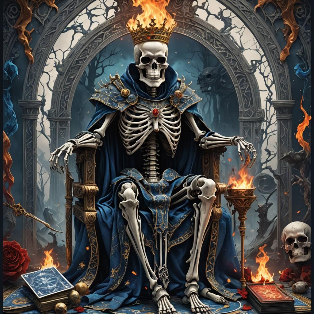 Tarot Card: The King with Esoteric Symbols