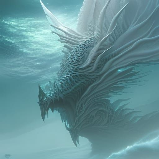 Ethereal Sea Spirit Creature in Luminism Style