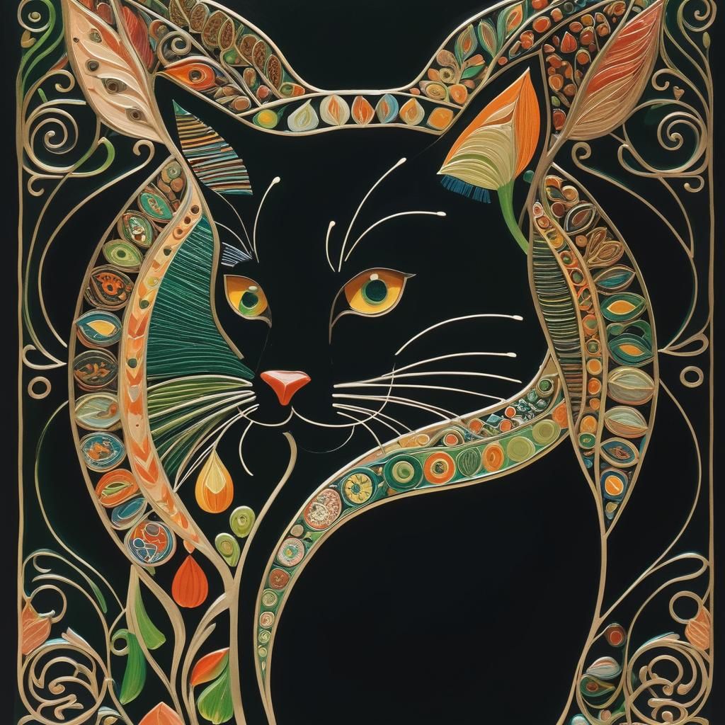 Polychromatic Folk Art with Geometric Shapes