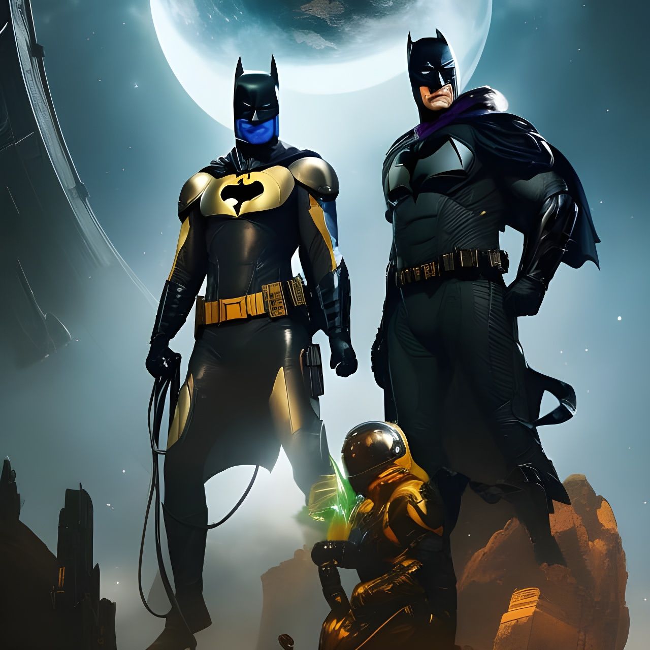 Batman in Spacesuit: Futuristic Sci-Fi Art