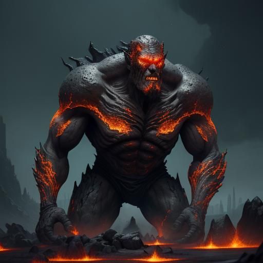 Towering Blackstone Brute with Molten Veins