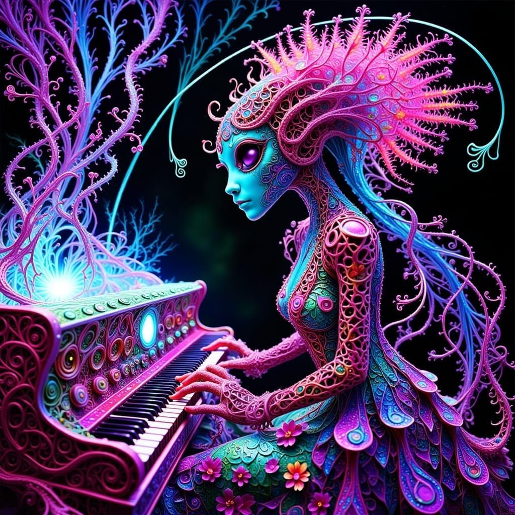 Exquisitely Beautiful Intergalactic Storm in Vibrant Postmod...