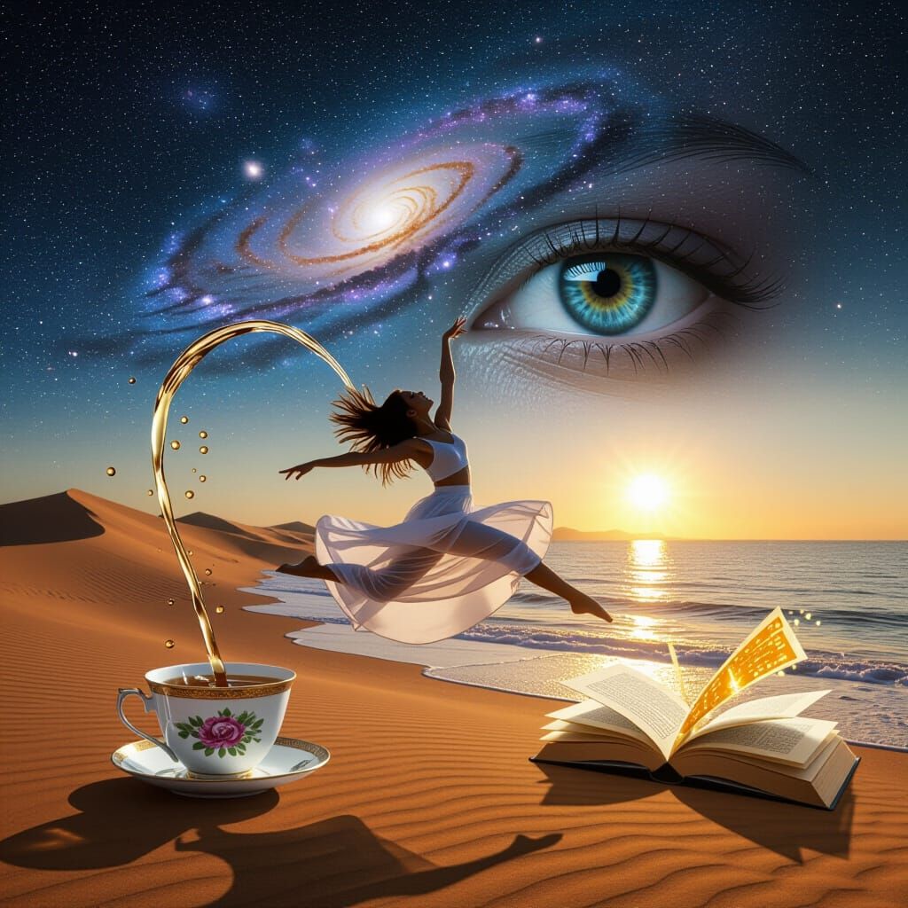 Surreal Dancer in Frozen Time: Hyper-Realistic Photography