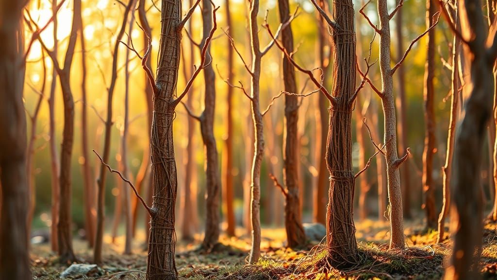 Whimsical Forest of Iridescent Strings