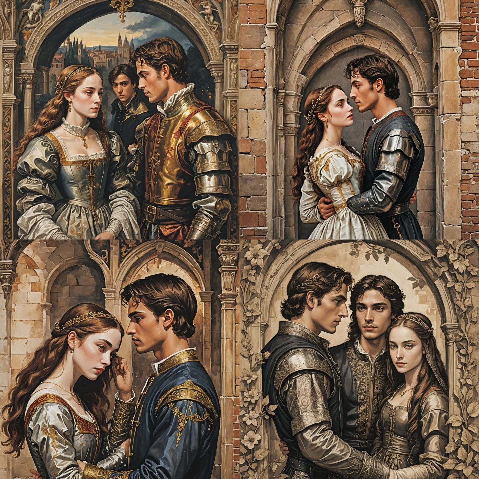 Romeo and Juliet Balcony Scene, Ethereal Fantasy Art