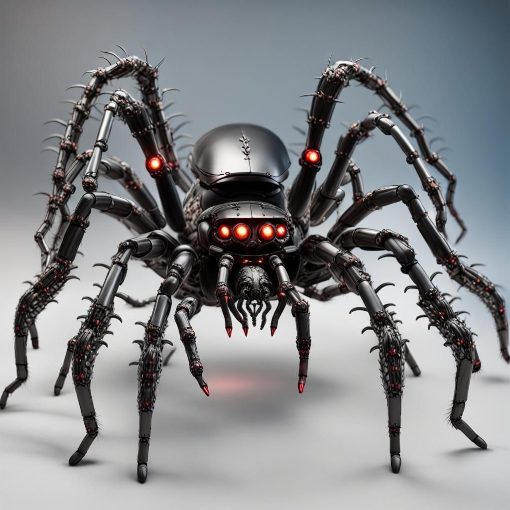 Mechanized Tarantula with Hydraulic Joints in Industrial Set...