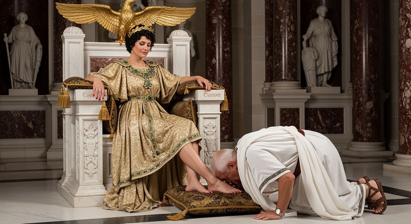 Empress Messalina on Her Throne in Lavish Style