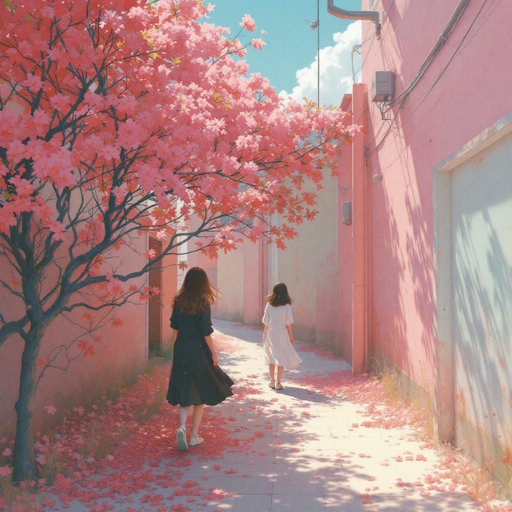Ethereal Pastel Streets: A Surreal Dreamscape