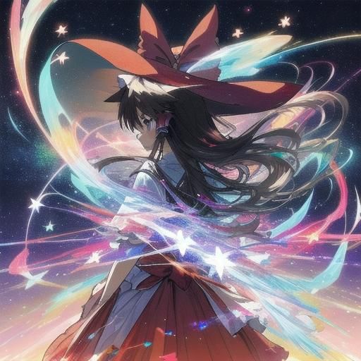 Anime Illustration of Reimu and Marisa from Touhou