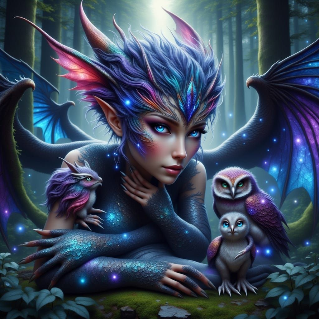 Serenya, Winged Keeper of the Glade, Fantasy Portrait