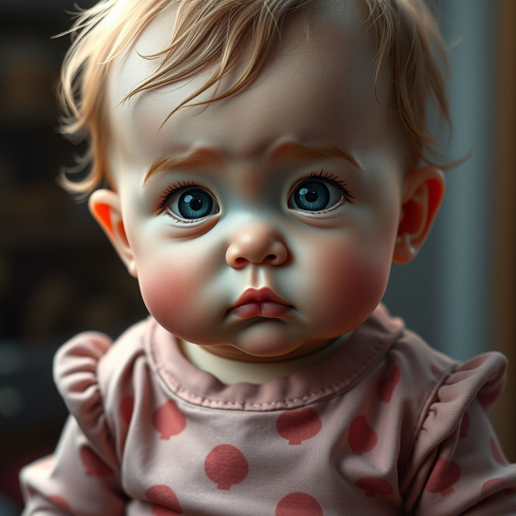 Toddler Portrait with Hyperrealistic Textures