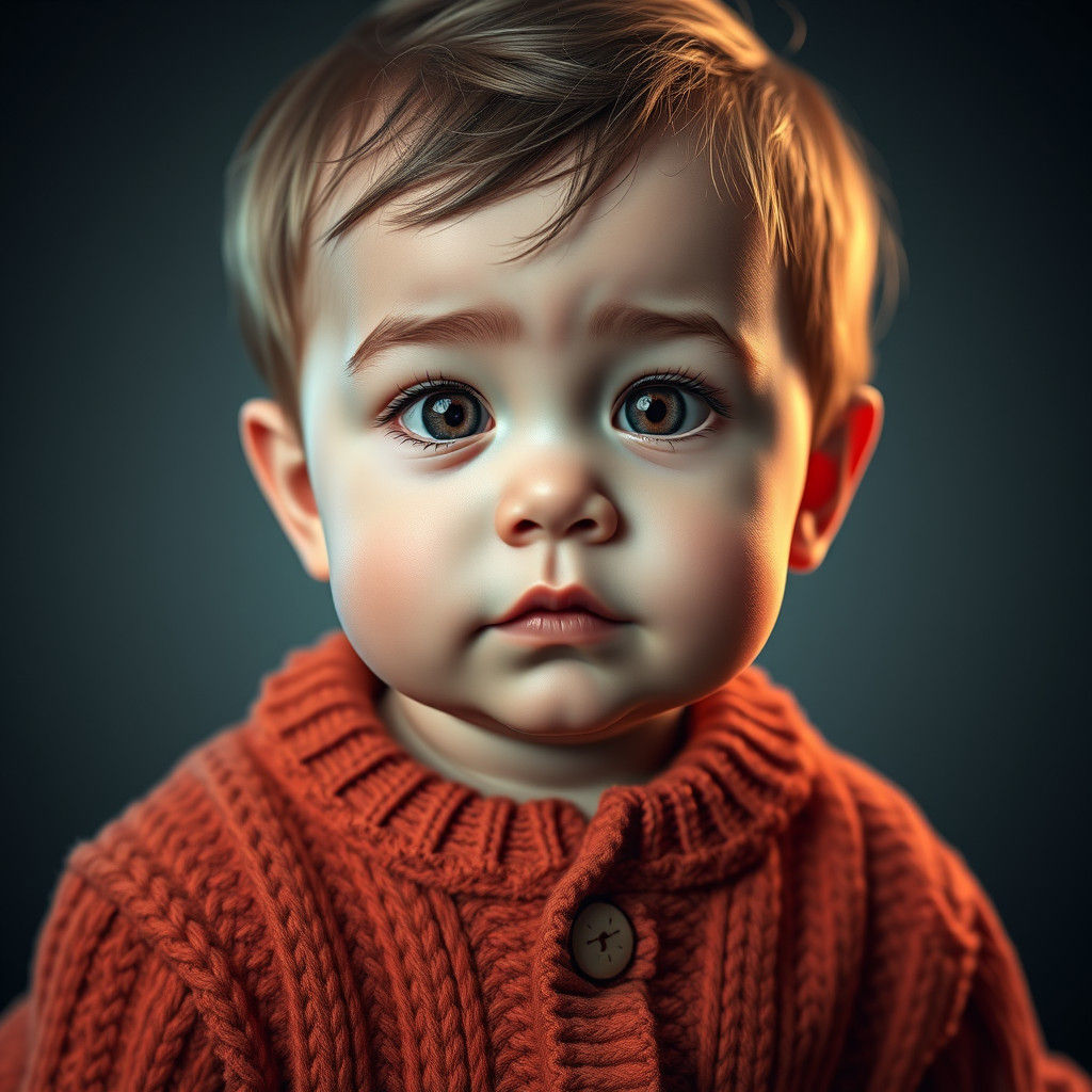 Vibrant Toddler Portrait in Art Nouveau Style