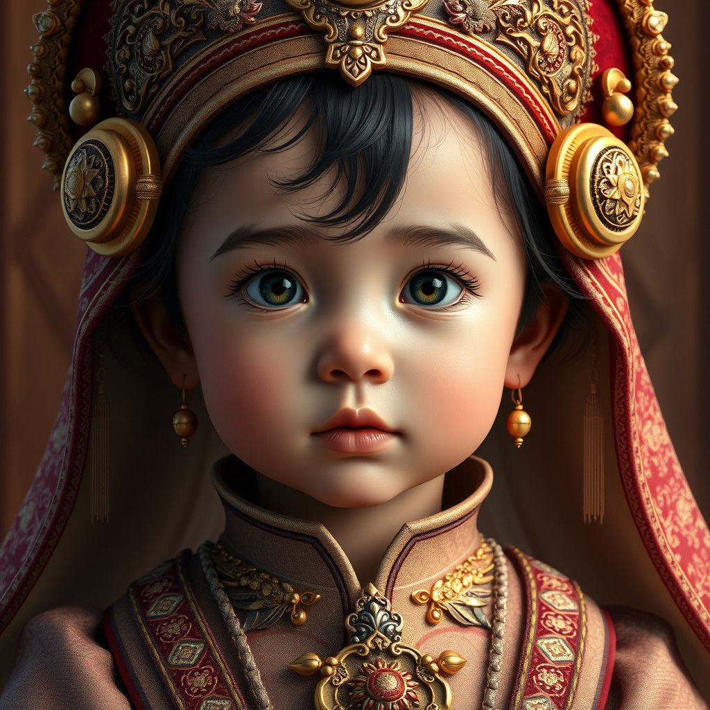 Luxurious Toddler Portrait in Vibrant Colors