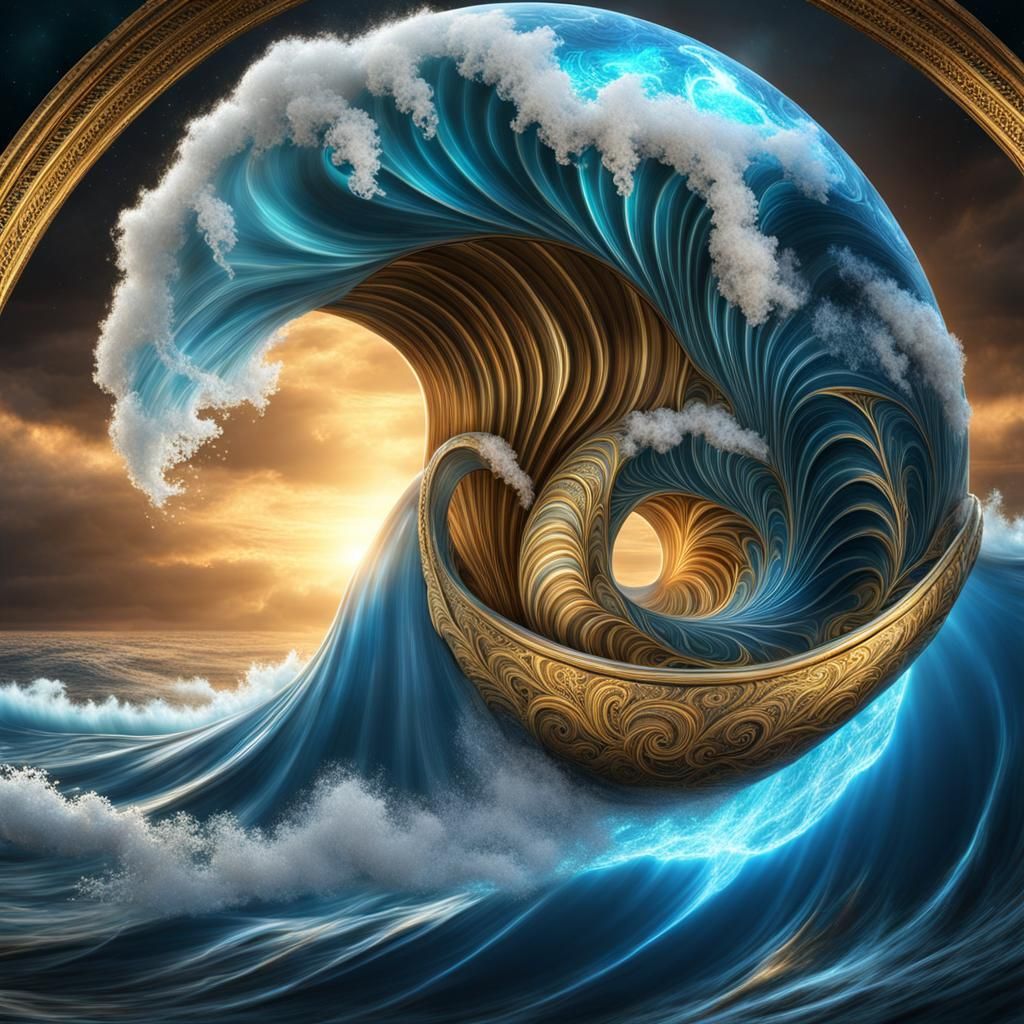 Clam Shell Wave with Atlantis, Cosmic CGI