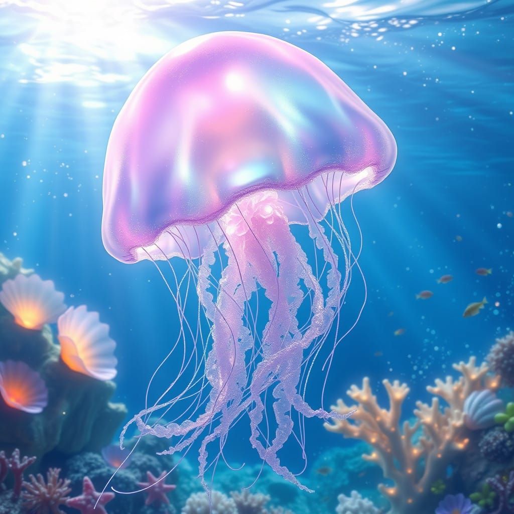 Glowing Jellyfish in a Dreamlike Underwater Realm