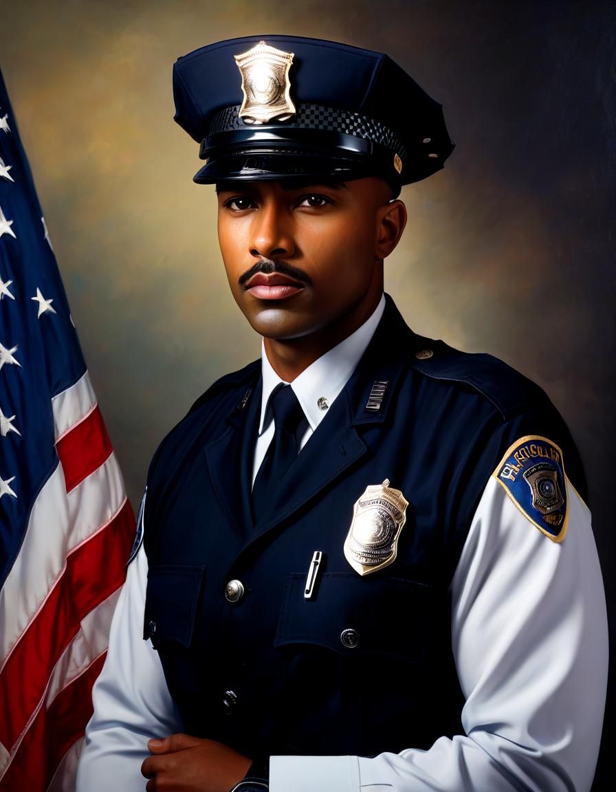 Valiant Police Officer Portrait