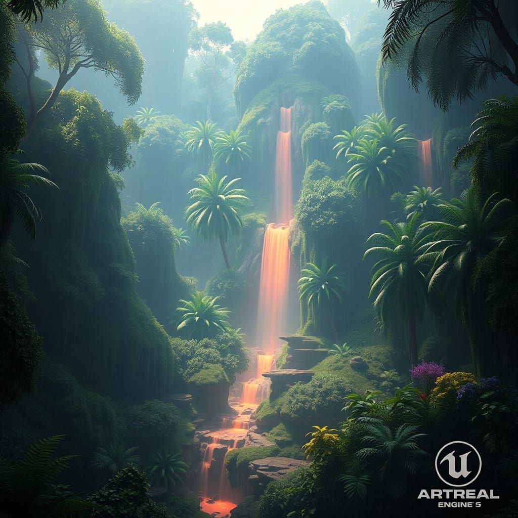 Vibrant Fantasy Realm in Dazzling Colors