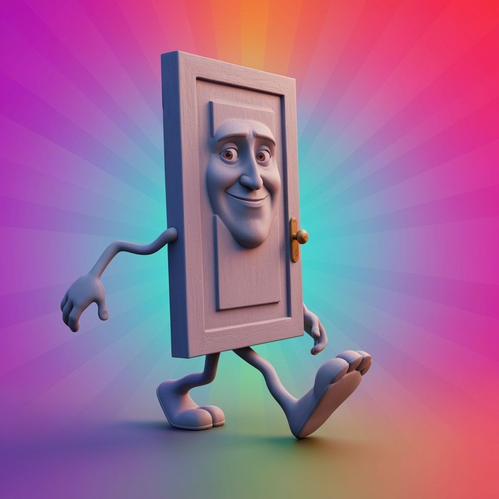 Walking Door: A Whimsical 3D Digital Art Creation