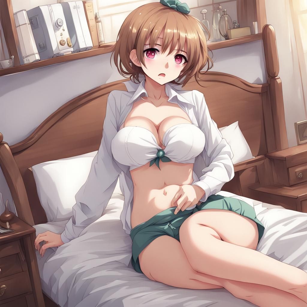 Cute Anime Woman in Manga Key Visual Style