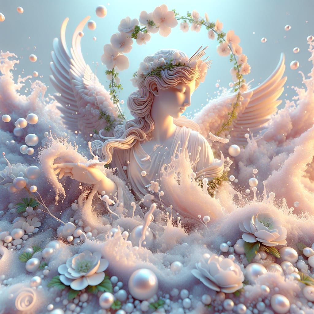 Venus Emerges from Sea Foam: 3D Animation