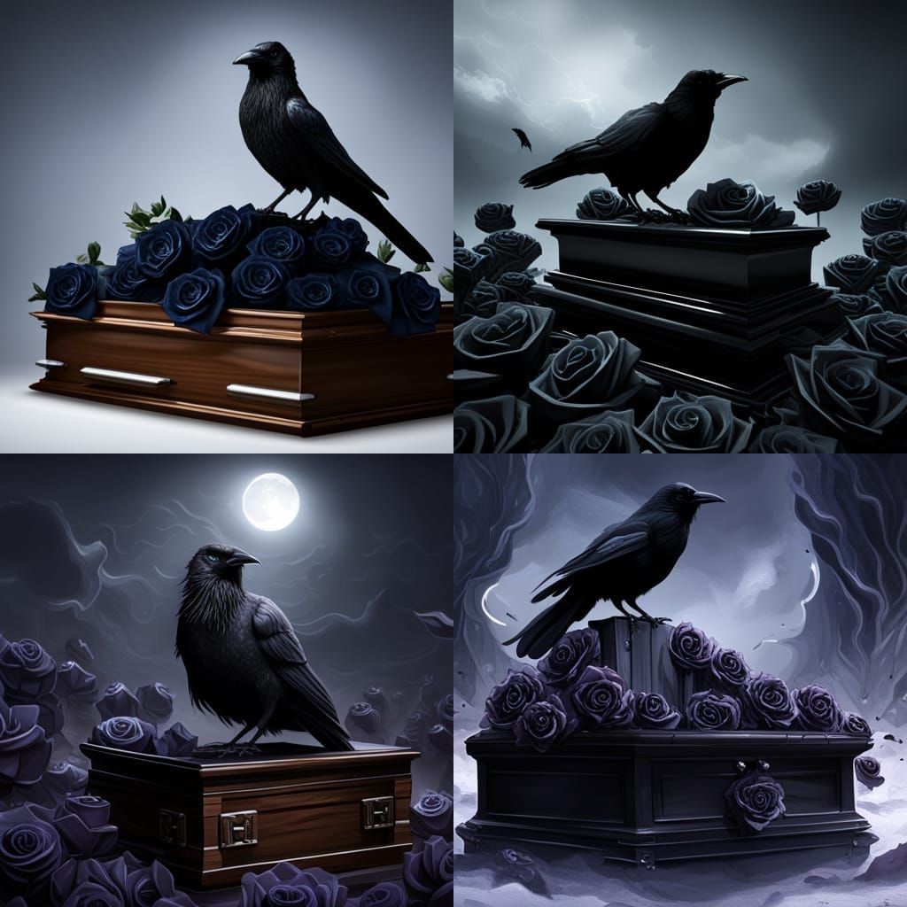 Raven and Roses Dark Fantasy Concept Art