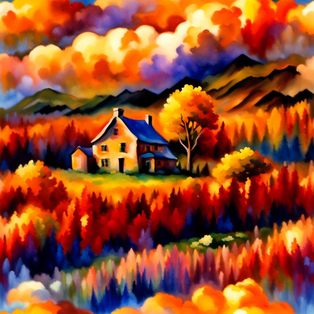 Idyllic Mountain Garden House in Impressionistic Style