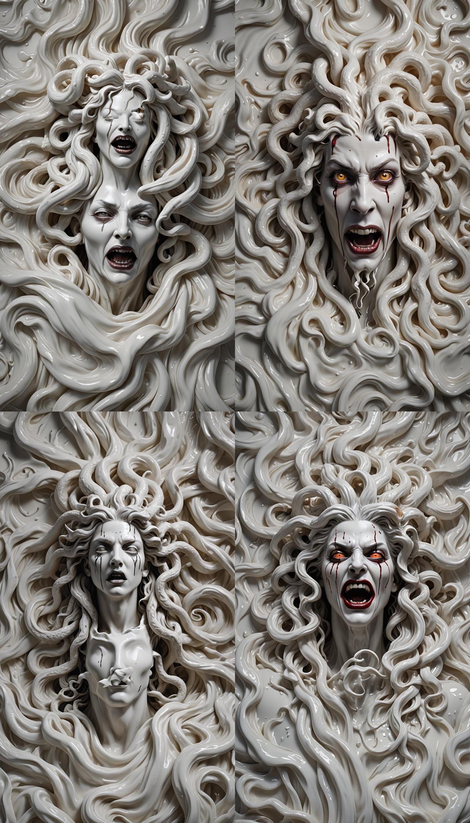 Medusa in Milk: Ultra-Realistic 8K Demonic Gorgon