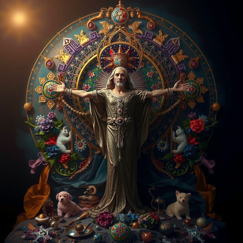 Allegorical Masterpiece Painting of Beauty and Truth