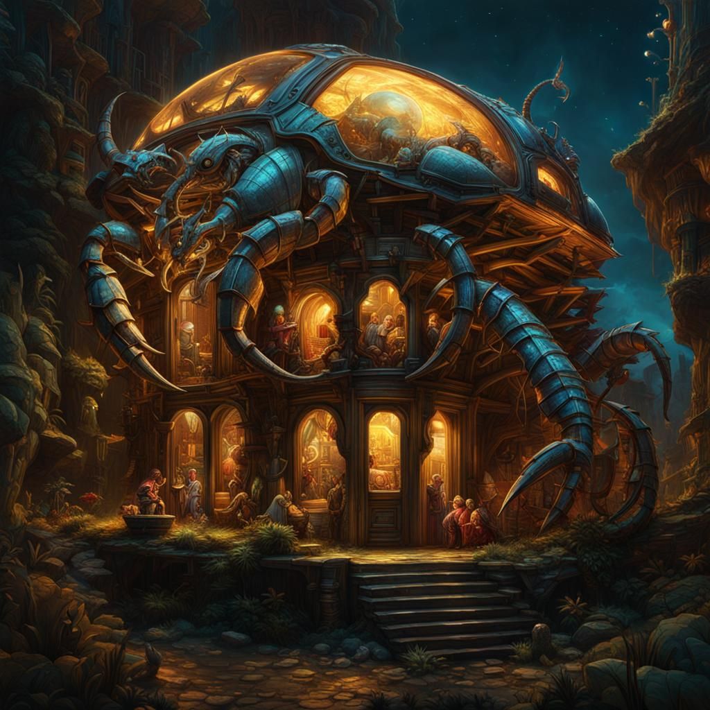Scorpion Carapace House in Fantasycore Style