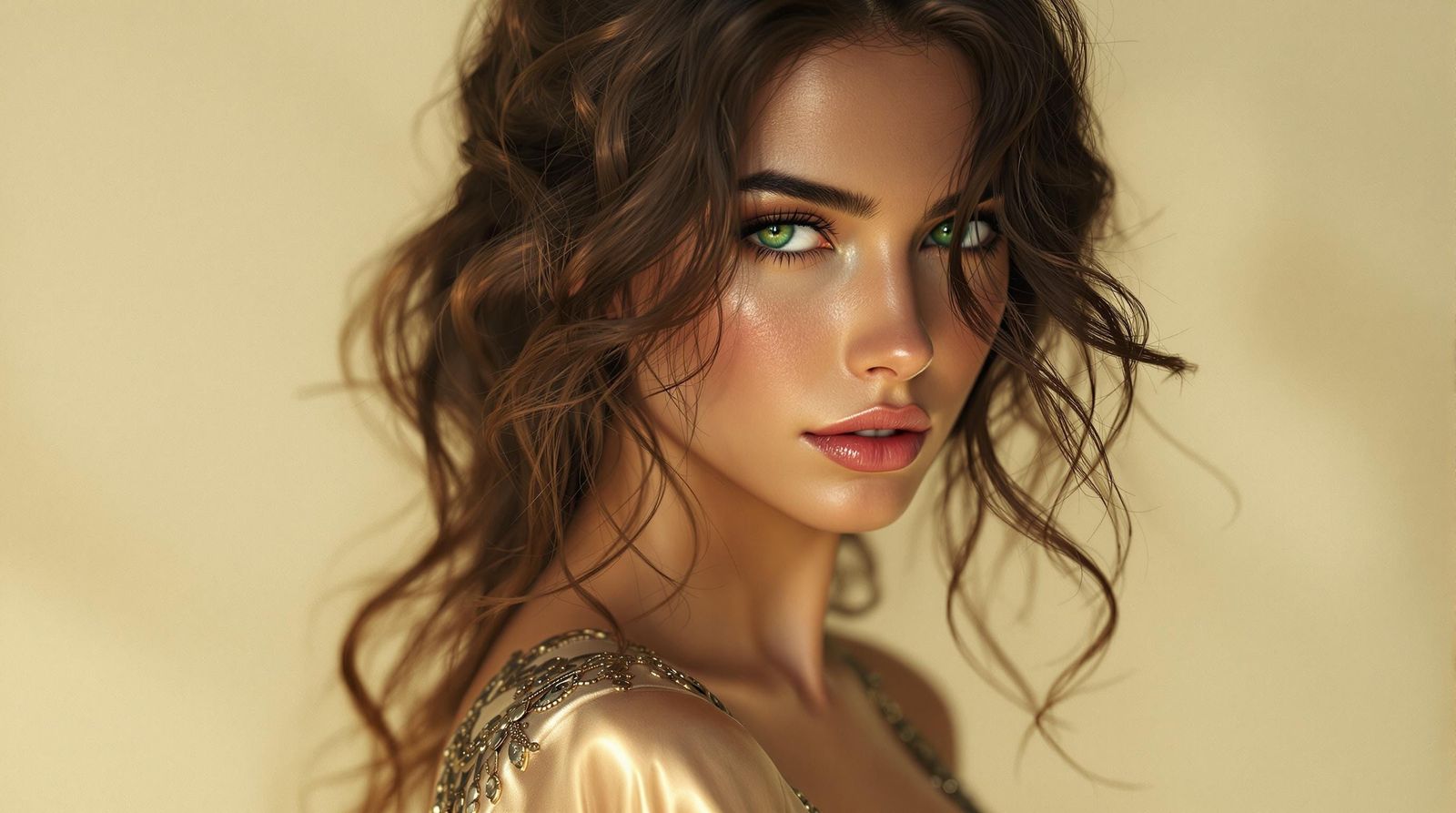 Elegant Irish Woman in Luxurious Attire