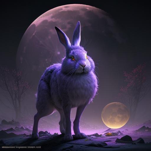 Winter Solstice Lunar Hare: Dark Fantasy Masterpiece