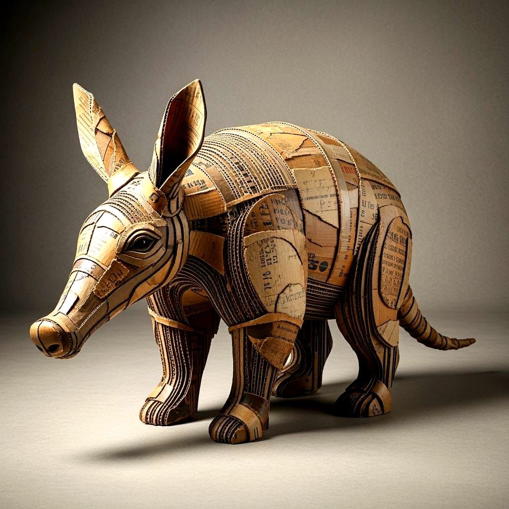 Cardboard Aardvark: Multi-Layered Decoupage Collage