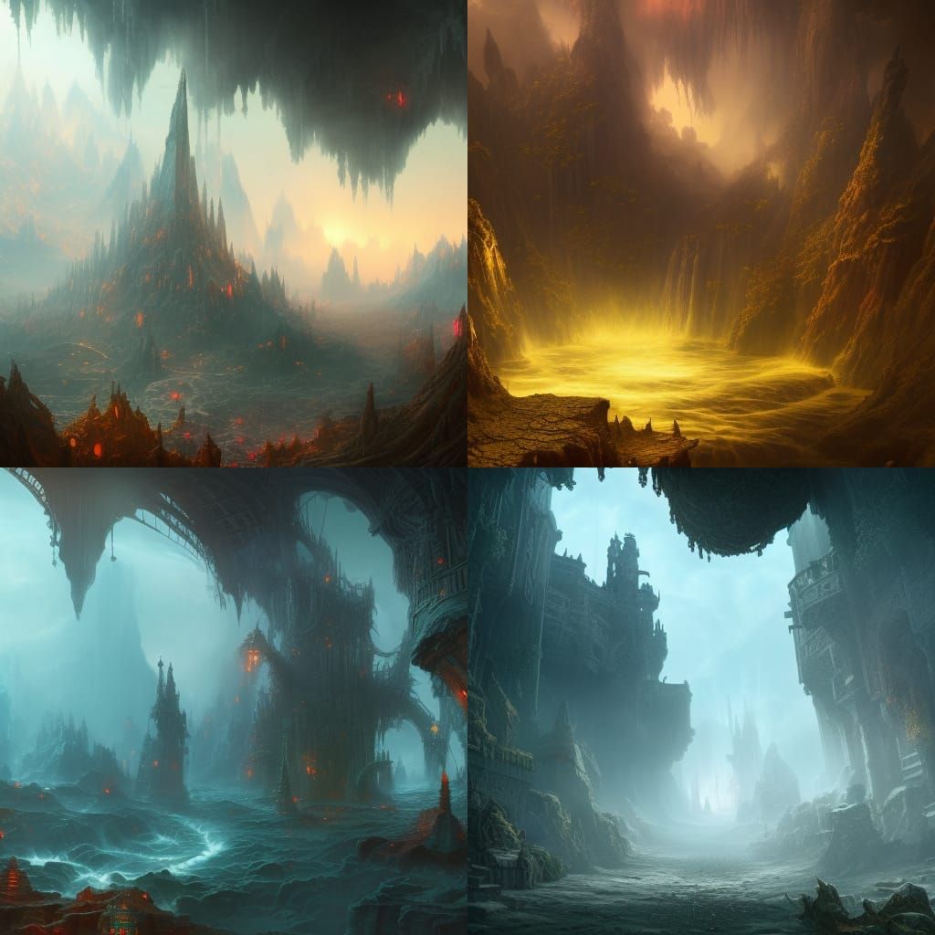 Claustrophobic Matte Painting in Deep Color