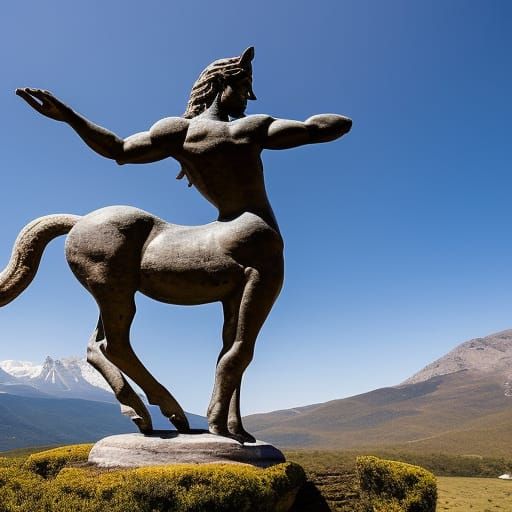 Renaissance Stone Sculpture of Chiron the Centaur