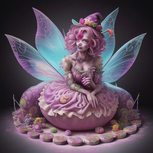 Zombie Fairy Witch in Candy Art Style