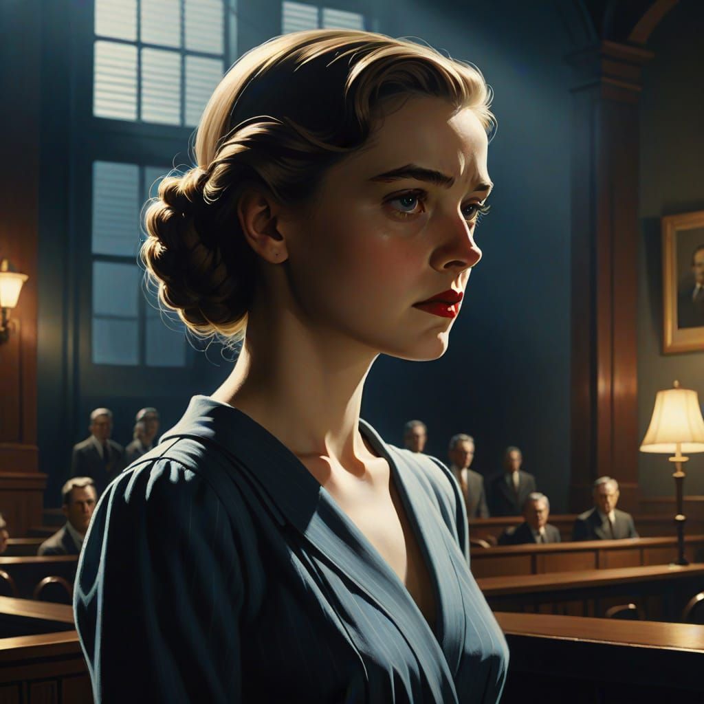 Moody Film Noir Portrait of a Young Defendant