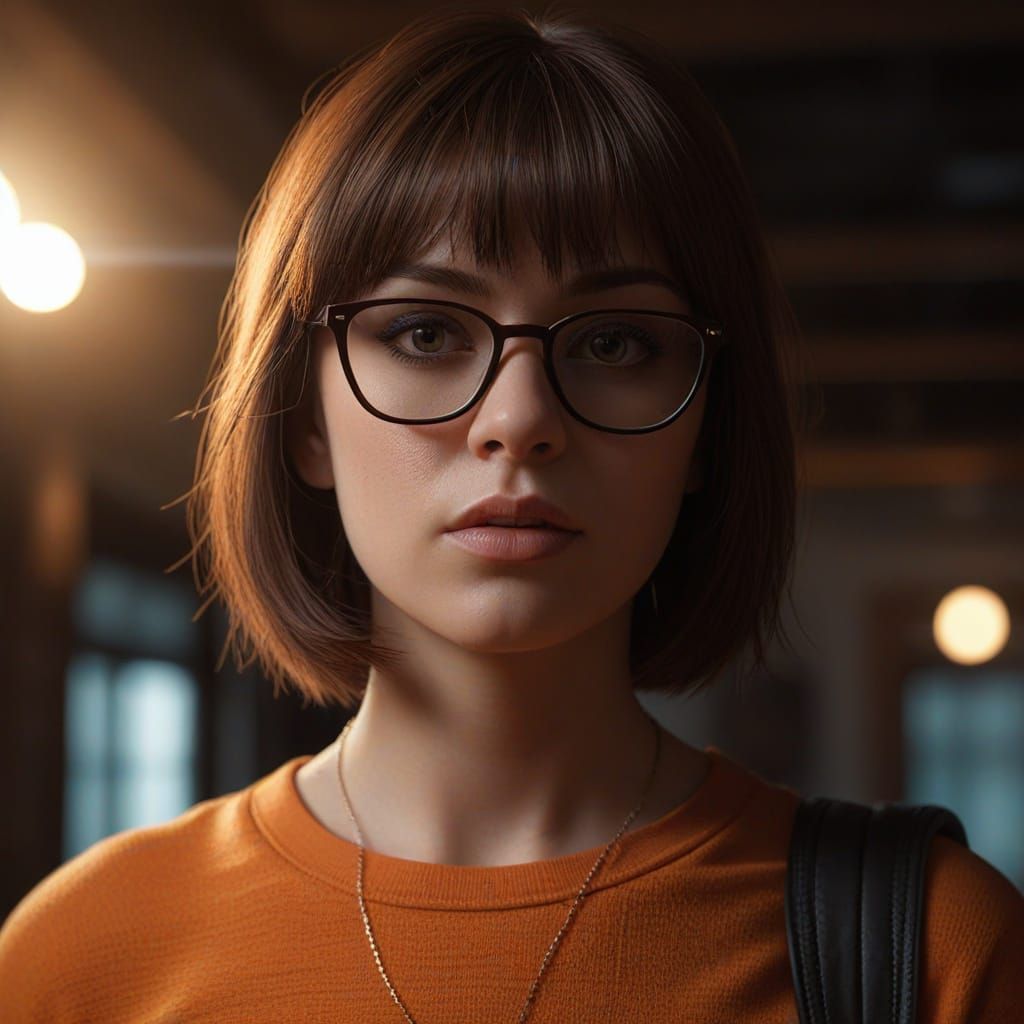Hyper-Realistic Portrait of Velma in Gothic Style