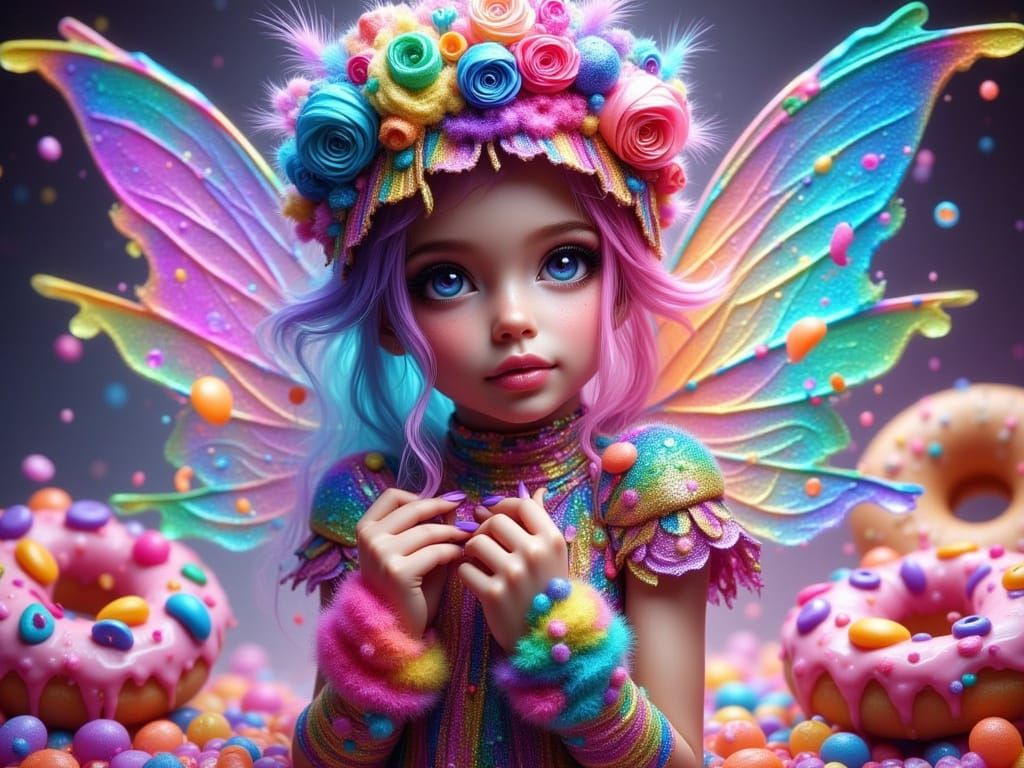 Junk Food Fairy in a Polychromatic Candy Land