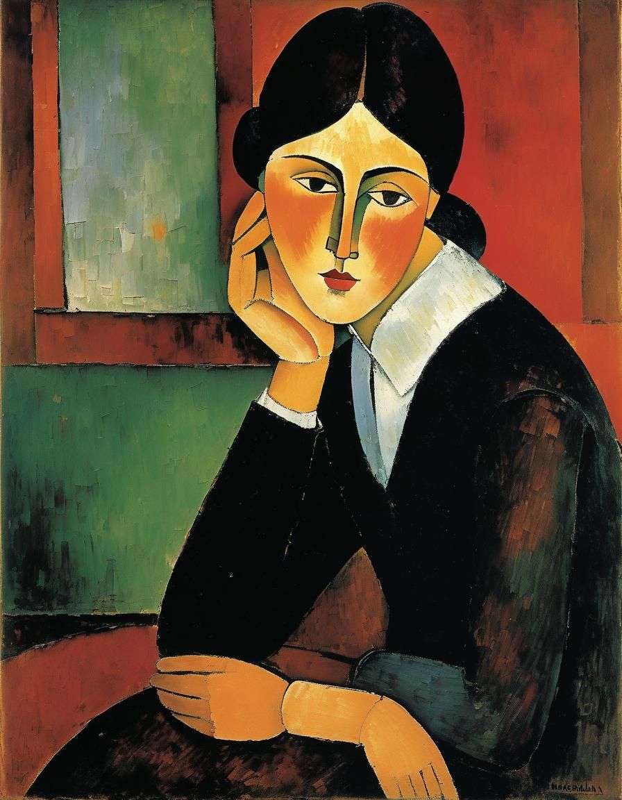 Portrait in Style of Amedeo Modigliani