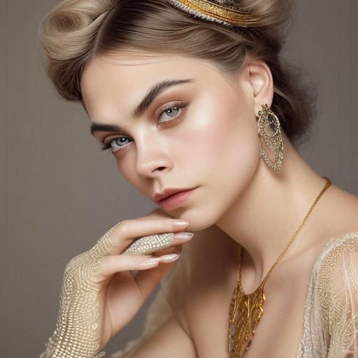 Cara Delevingne in Art Deco Secession Style