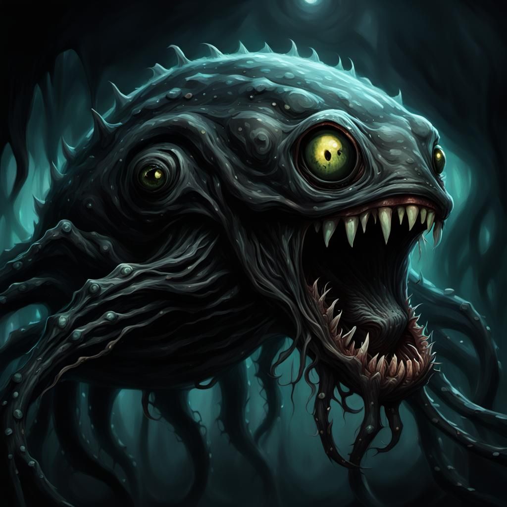 Grotesque Octopod Creature in Dark Fantasy Style