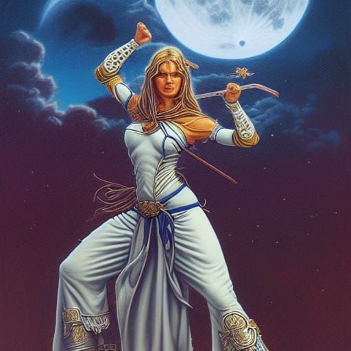 Barefoot Priestess: Magic Warrior in Hyperrealistic Vintage ...