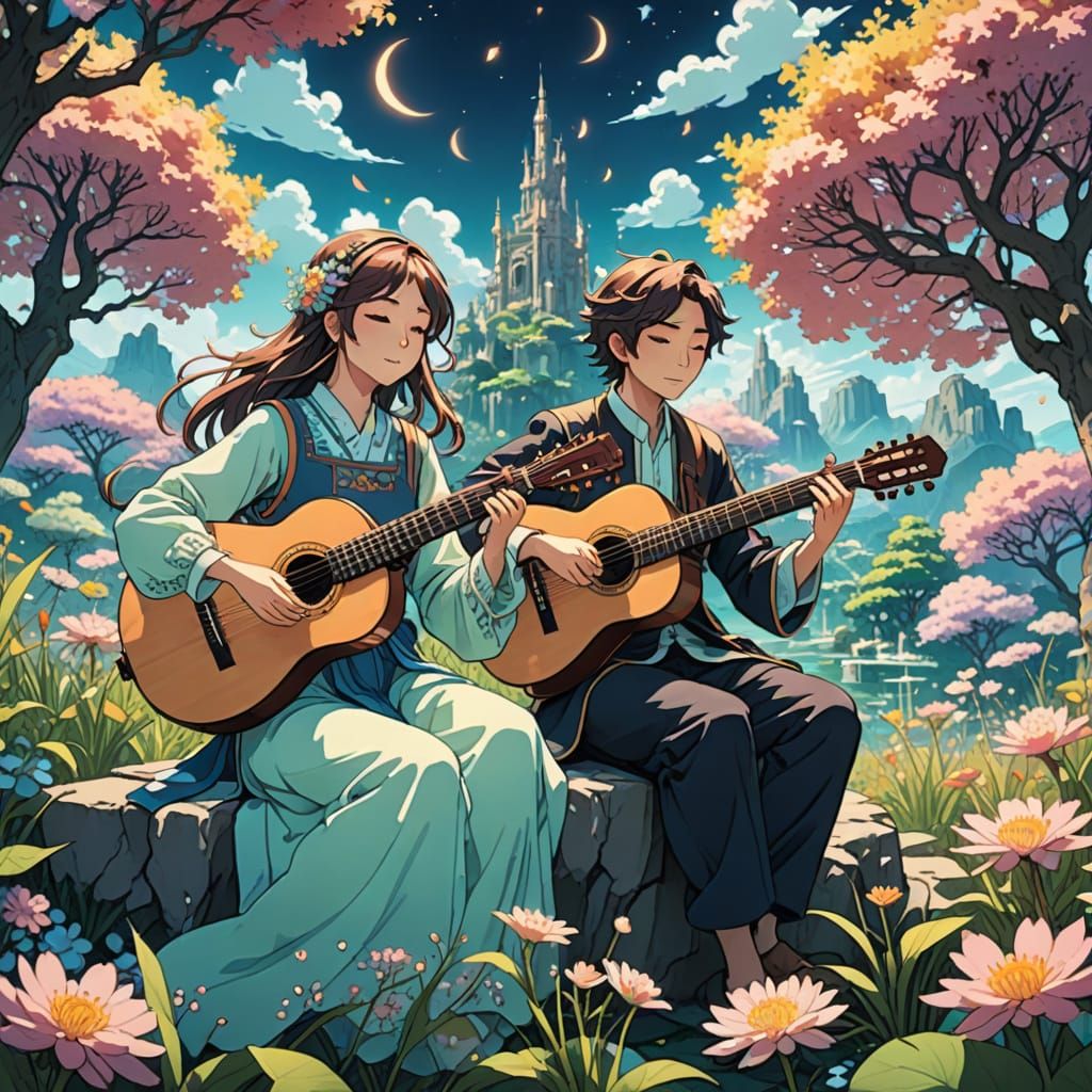 Celestial Asparas Serenade in Ethereal Heaven Garden