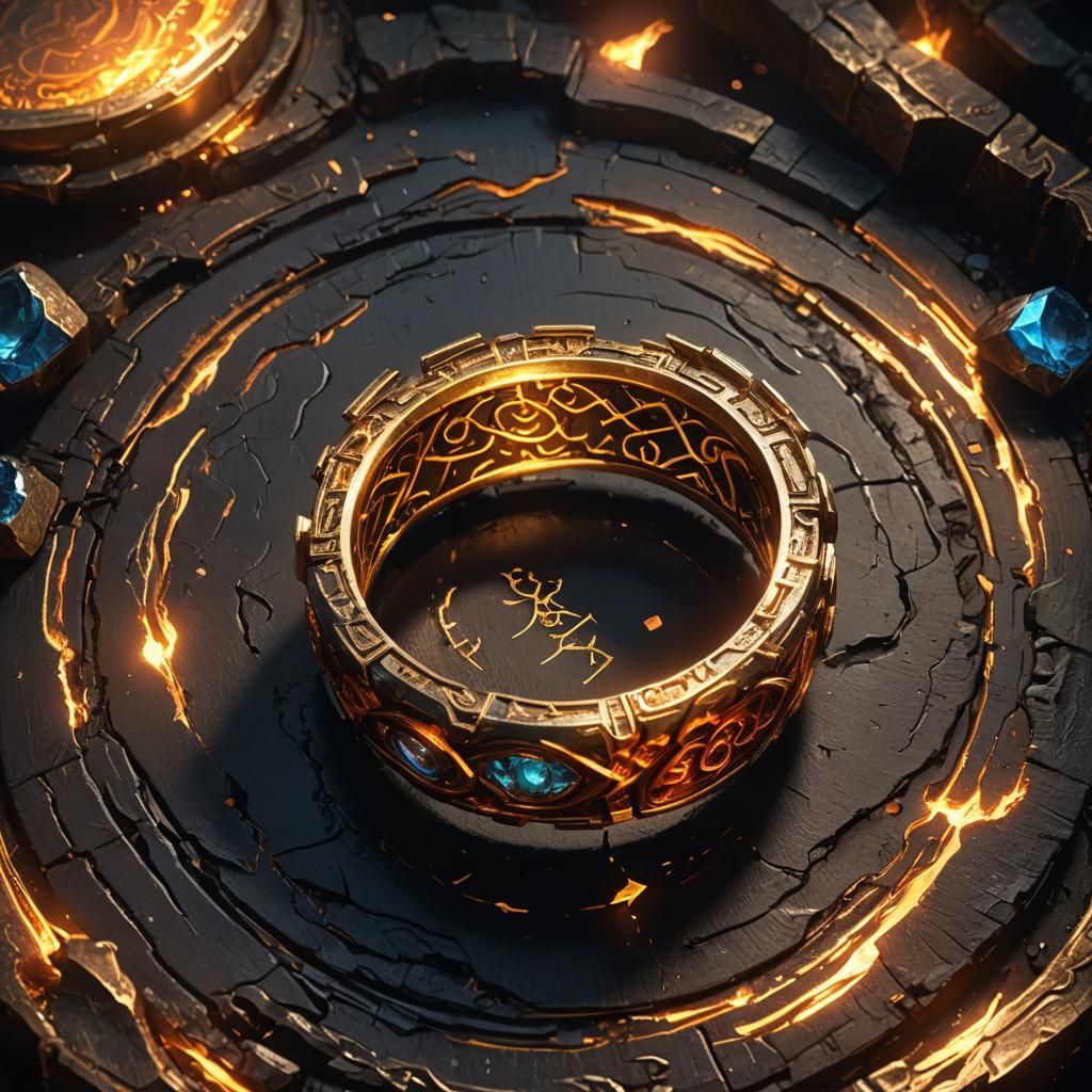 Surreal Ring Radiates Elemental Forces in Rich, Dark Setting