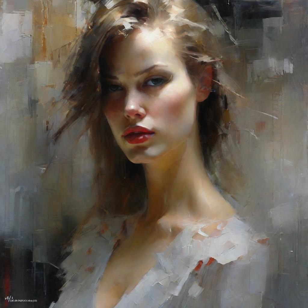 Surreal Woman Portrait in Distorted Reality