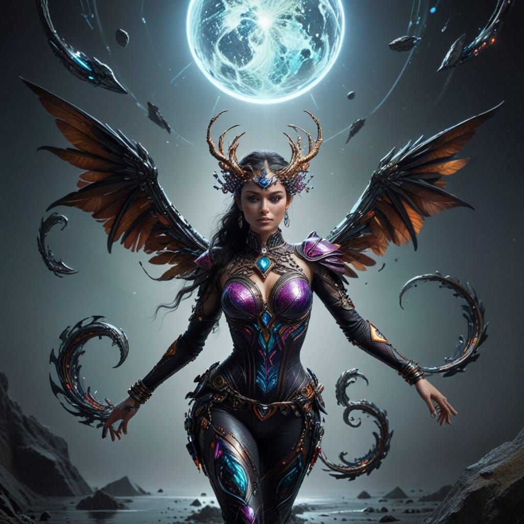 Stunning Futuristic Portrait of a Beautiful Woman