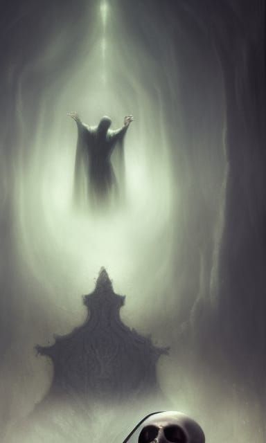 Grim Reaper's Funeral Selfie: Dark Horror Concept