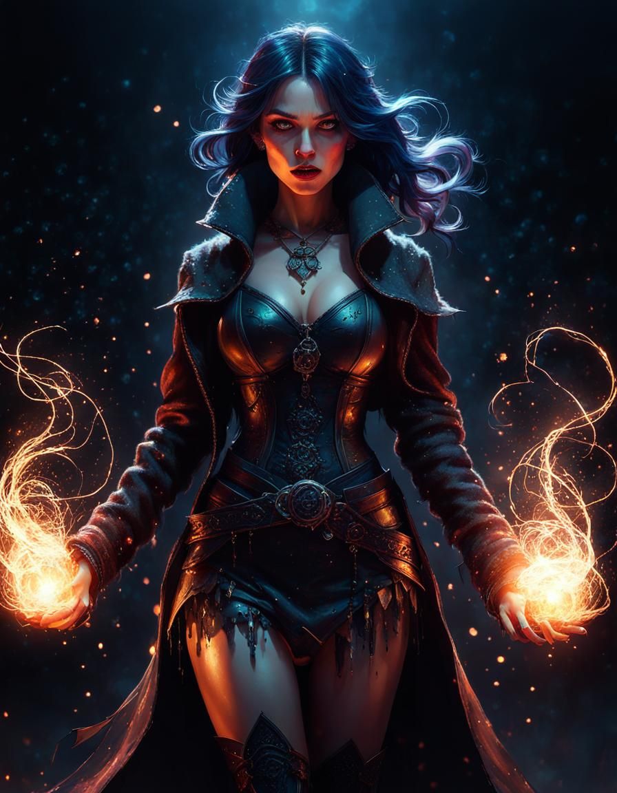 Hyperdetailed Portrait of a Demonic Necromancer